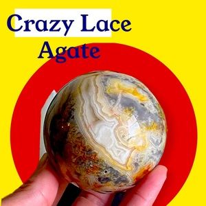 Mexican Crazy Lace Agate Crystal Sphere